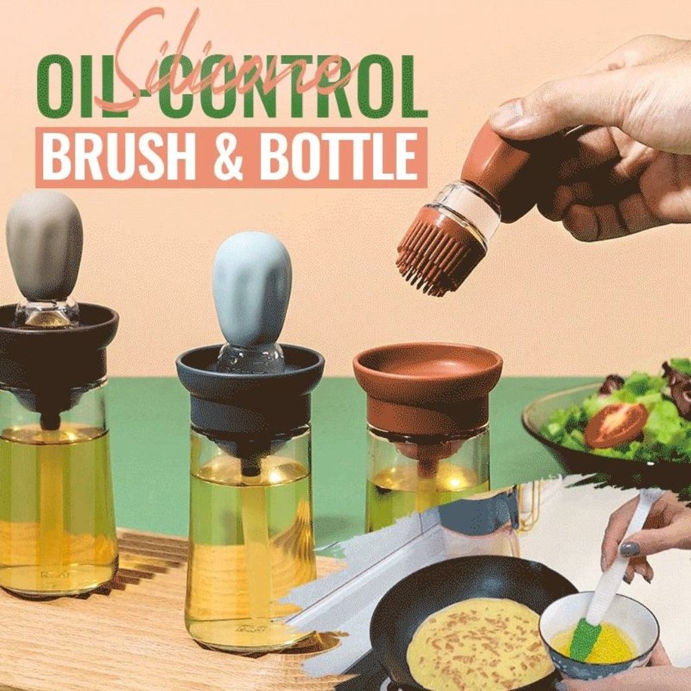 Perfectly drip Oil bottle with silicone brush Pastry steak Liquid Oil Brushes Ba